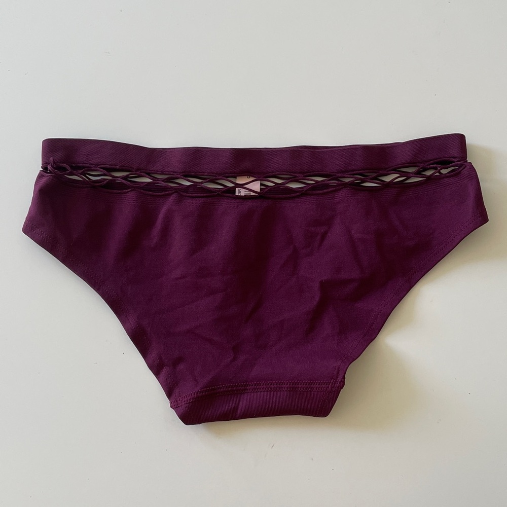 Victoria’s Secret Cheeky Panties Fishnet Inset Colorful Retro Rocker Purple Med